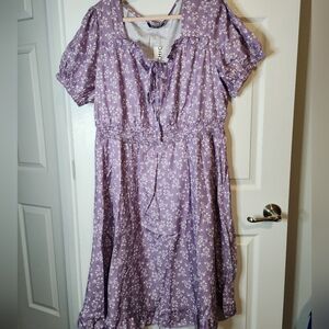BLOOMCHIC‎ NWT 22-24 3X Purple Floral Dress